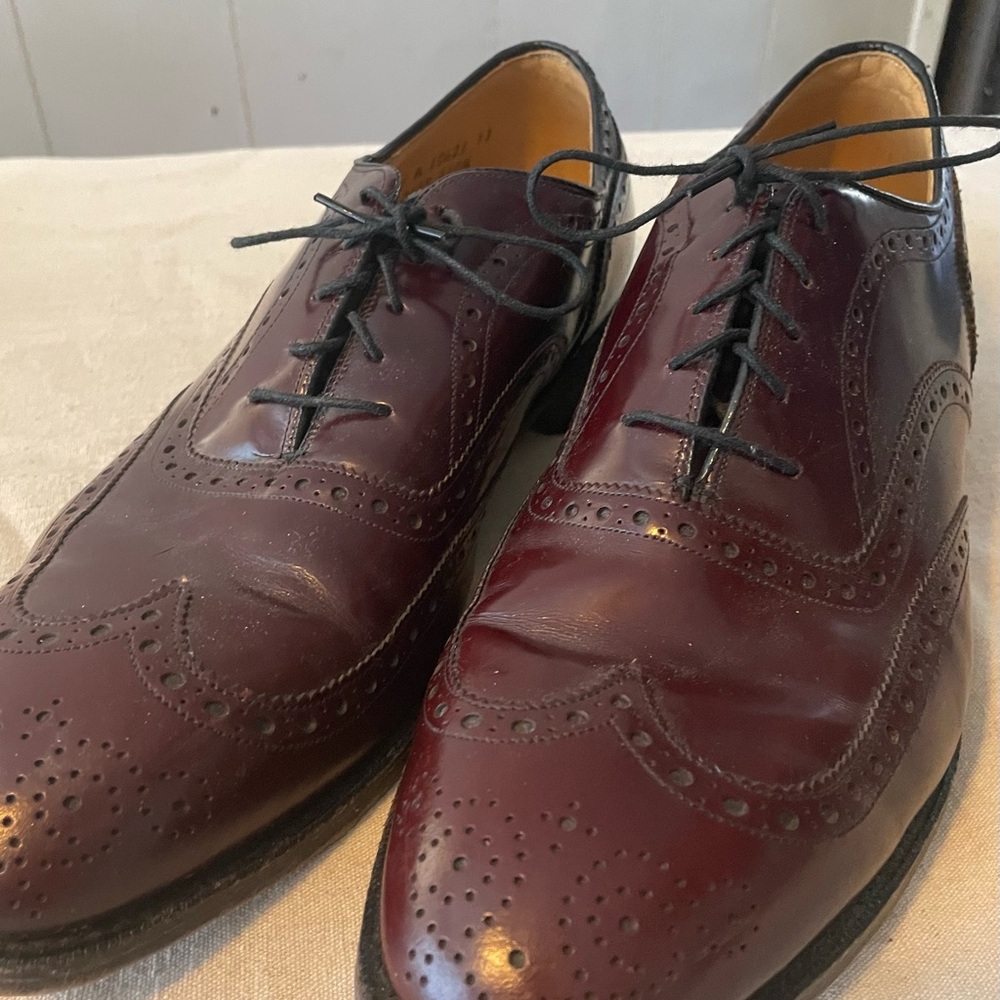 Rare Vintage Johnston & Murphy Aristocraft Burgundy Shell Cordovan Wingtip 11.5